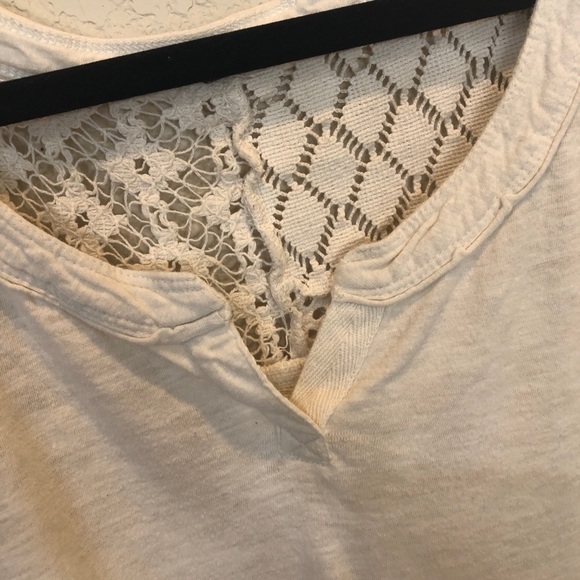 Free People patchwork Lacey back crochet ivory long sleeve top size small - Picture 6 of 8